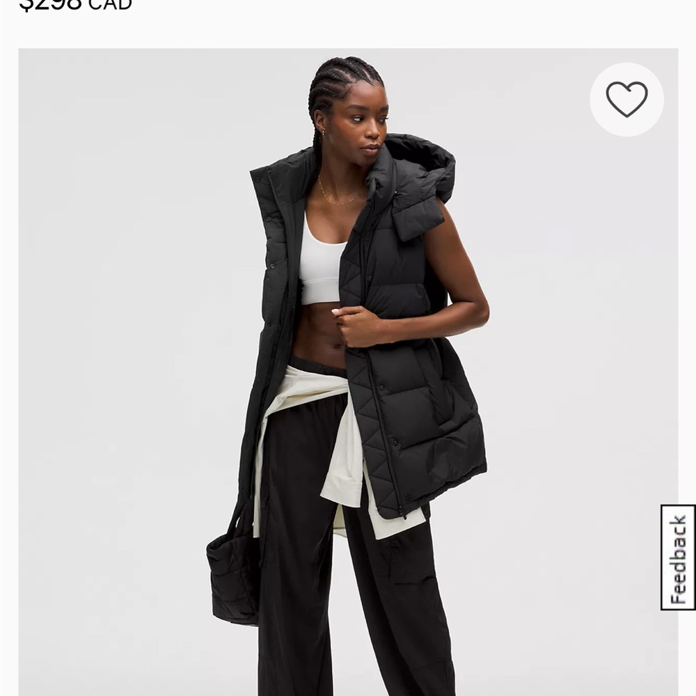 lululemon athletica Black Puffer Vest with Hood